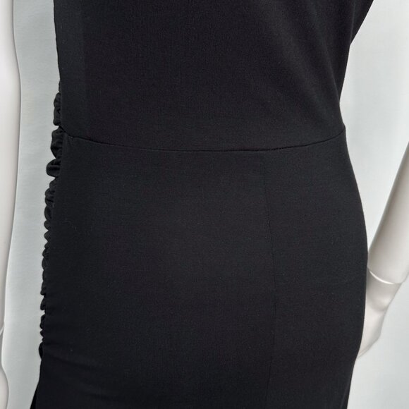 Reformation Cormac Ruched Wrap Style Jersey Midi Dress with Slit in Black Size M - Picture 15 of 16
